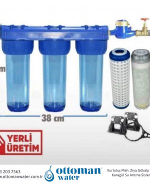 Bina Girişi Tortu ve Kireç Filtresi Set 3 lü